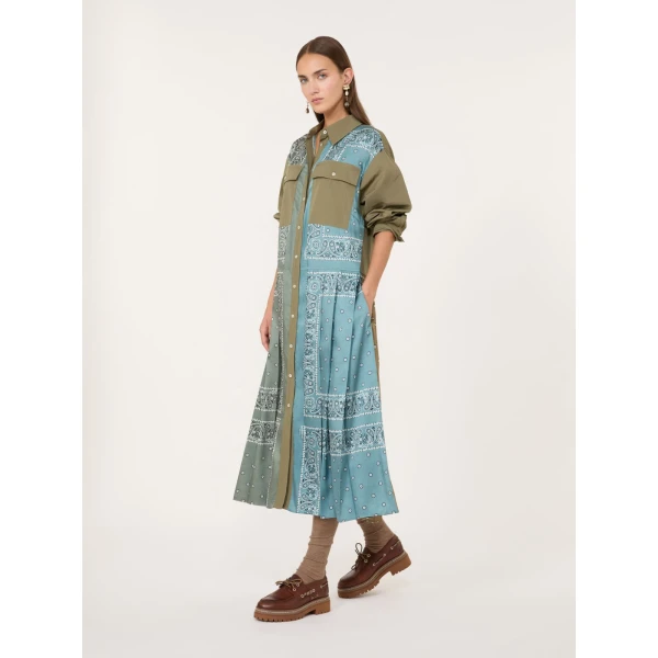 Max Mara Manto Twill and Poplin Shirt Dress in Light Blue | Shirtdress | Luxury Shoes 