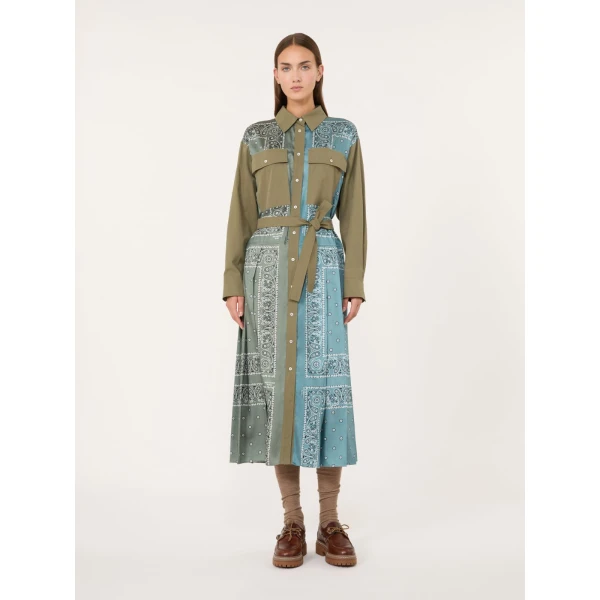 Max Mara Manto Twill and Poplin Shirt Dress in Light Blue | Shirtdress | Luxury Shoes 