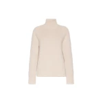 Max Mara Mantova Wool and Cashmere Polo-Neck Sweater in Albino White | Turtlenecks | Luxury Shoes 