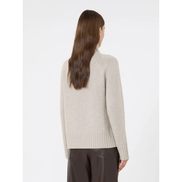 Max Mara Mantova Wool and Cashmere Polo-Neck Sweater in Beige | Turtlenecks | Luxury Shoes 