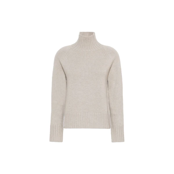 Max Mara Mantova Wool and Cashmere Polo-Neck Sweater in Beige | Turtlenecks | Luxury Shoes 