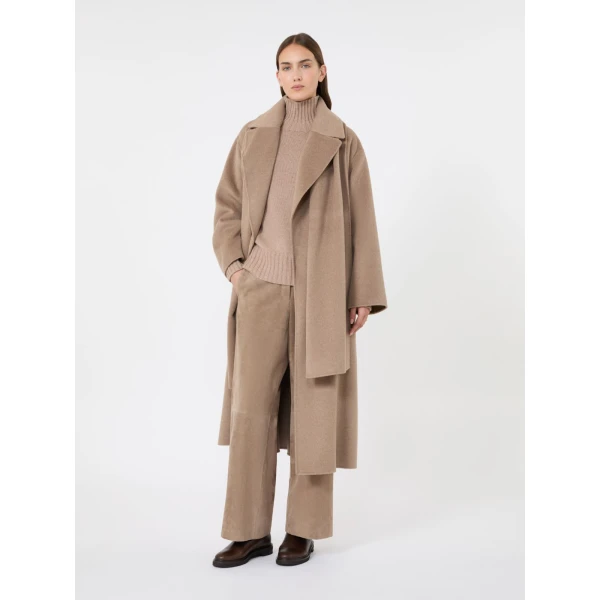 Max Mara Mantova Wool and Cashmere Polo-Neck Sweater in Clay | Turtlenecks | Luxury Shoes 
