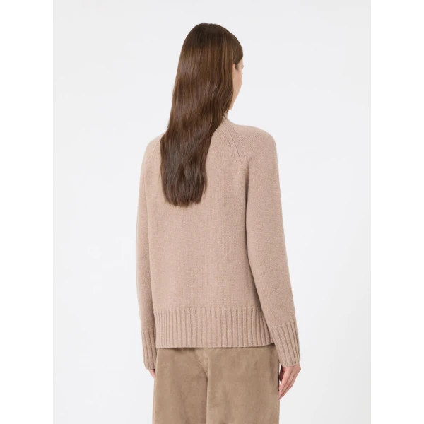 Max Mara Mantova Wool and Cashmere Polo-Neck Sweater in Clay | Turtlenecks | Luxury Shoes 