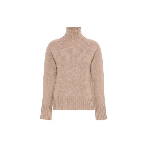 Mantova Wool and Cashmere Polo-Neck Sweater in Clay