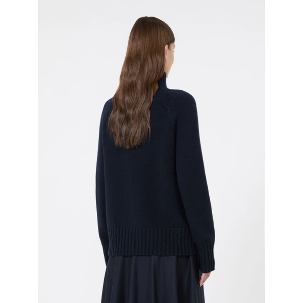 Max Mara Mantova Wool and Cashmere Polo-Neck Sweater in Ultramarine | Turtlenecks | Luxury Shoes 