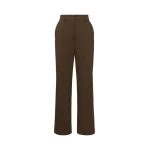 Max Mara Maranta Cotton Satin Trousers in Brown | Tailored pants | Luxury Shoes 