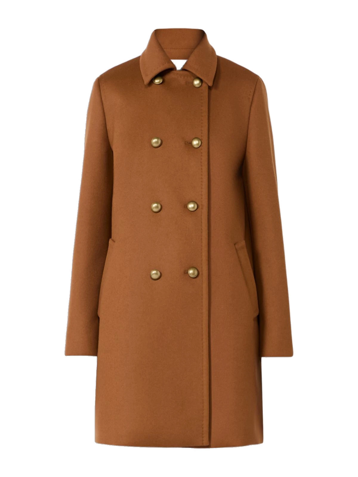 Max Mara Maranta Double-Breasted Wool Broadcloth Coat in Tobacco Max Mara Maranta Double-Breasted Wool Broadcloth Coat in Tobacco | Wool Coat | Luxury Shoes