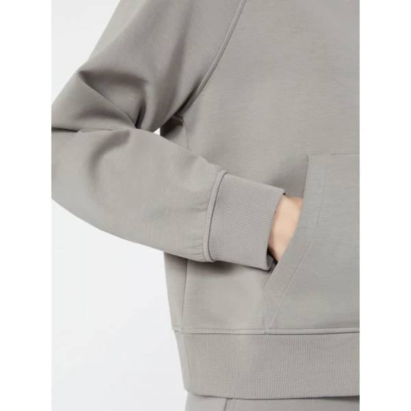 Max Mara Marea Technical Cotton Jersey Sweatshirt in Pearl Grey | Sweaters | Luxury Shoes 