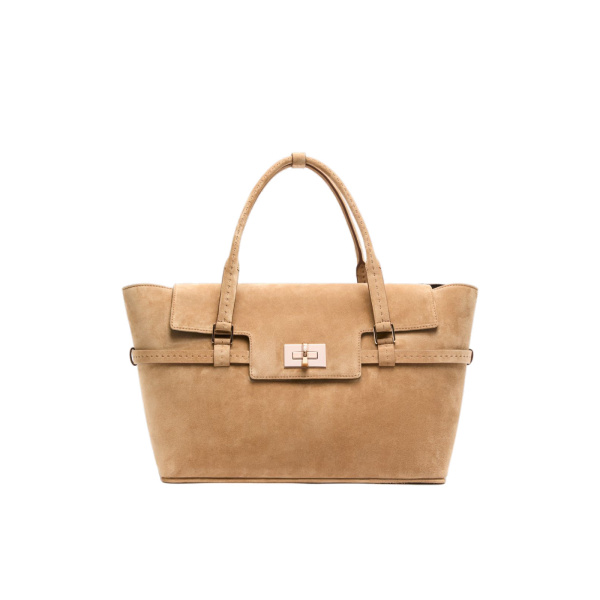 Max Mara Margaux Medium Suede Bag in Beige | Women | Luxury Shoes 