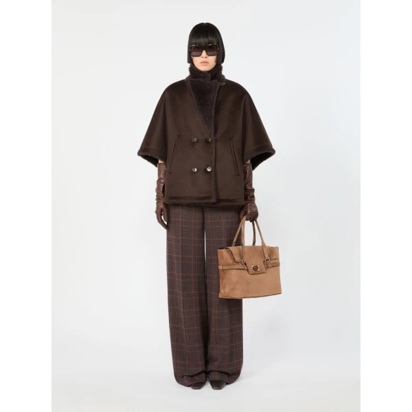 Max Mara Margaux Medium Suede Bag in Brown | Totes & Top-Handle Bags | Luxury Shoes 