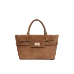 Max Mara Margaux Medium Suede Bag in Brown | Totes & Top-Handle Bags | Luxury Shoes 