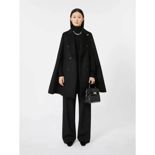 Max Mara Margaux Smooth Leather Handbag in Black | Totes & Top-Handle Bags | Luxury Shoes 