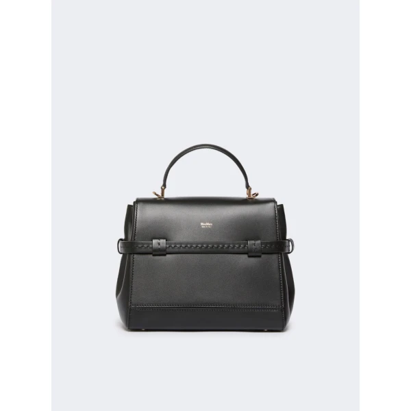 Max Mara Margaux Smooth Leather Handbag in Black | Totes & Top-Handle Bags | Luxury Shoes 