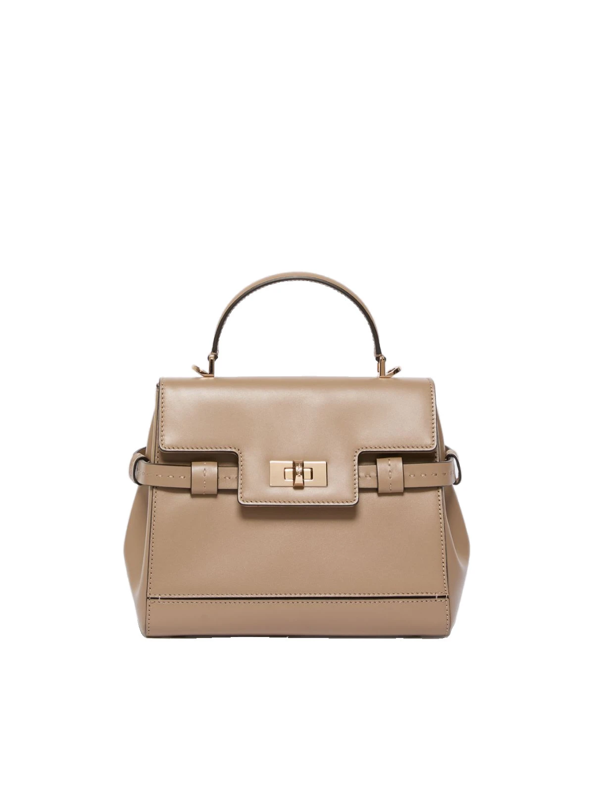 Max Mara Margaux Smooth Leather Handbag in Mud Max Mara Margaux Smooth Leather Handbag in Mud | Totes & Top-Handle Bags | Luxury Shoes