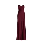 Max Mara Maroso Silk Satin Slip Dress in Bordeaux | Evening Gowns | Luxury Shoes 
