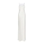 Max Mara Maroso Silk Satin Slip Dress in Silk White | Evening Gowns | Luxury Shoes 