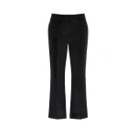 Max Mara Marruca Cotton Needlecord Cropped Trousers in Black | Tailored pants | Luxury Shoes 