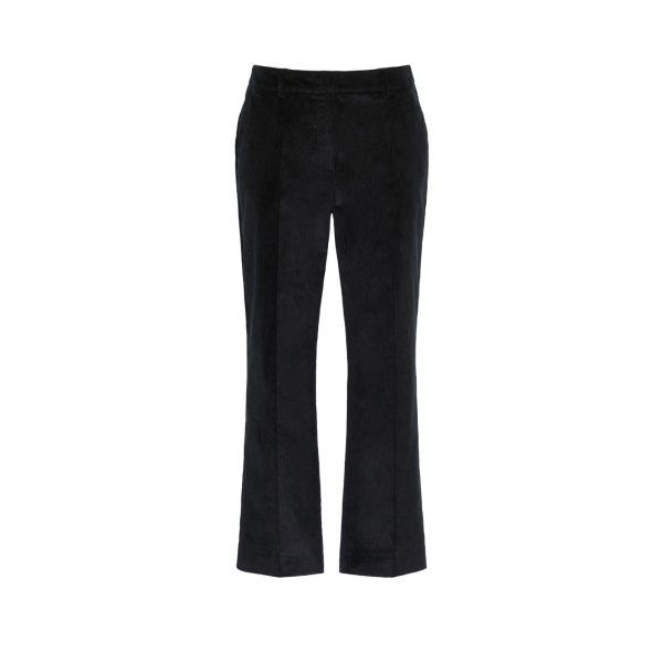 Max Mara Marruca Cotton Needlecord Cropped Trousers in Black | Tailored pants | Luxury Shoes 