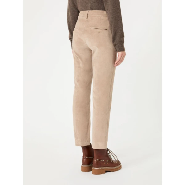 Max Mara Marruca Cotton Needlecord Cropped Trousers in Sand | Tailored pants | Luxury Shoes 