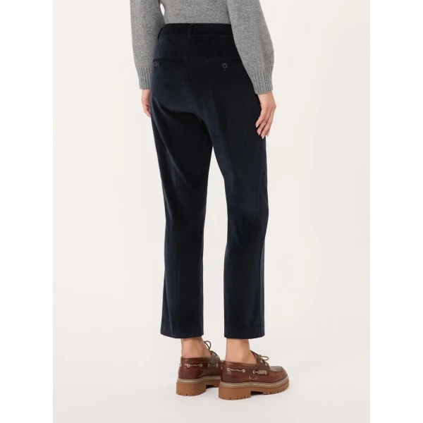 Max Mara Marruca Cotton Needlecord Cropped Trousers in Ultramarine | Tailored pants | Luxury Shoes 