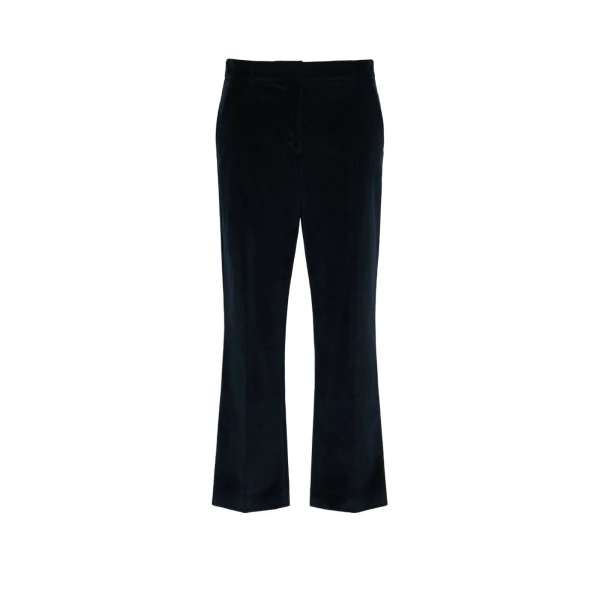 Max Mara Marruca Cotton Needlecord Cropped Trousers in Ultramarine | Tailored pants | Luxury Shoes 