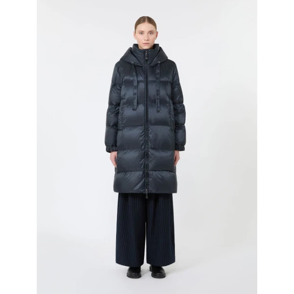 Max Mara Marte Roomy Quilted Midi Puffer in Midnight Blue | Coats | Luxury Shoes 