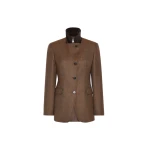 Max Mara Martora Single-Breasted Wool Tweed Jacket in Brown | Blazers | Luxury Shoes 