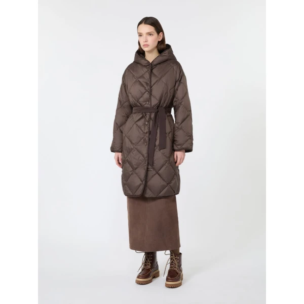 Max Mara Massa Reversible Technical Twill Down Jacket in Brown | Jackets | Luxury Shoes 