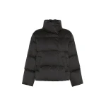 Max Mara Matassa Short Technical Satin Down Jacket in Black | Jackets | Luxury Shoes 