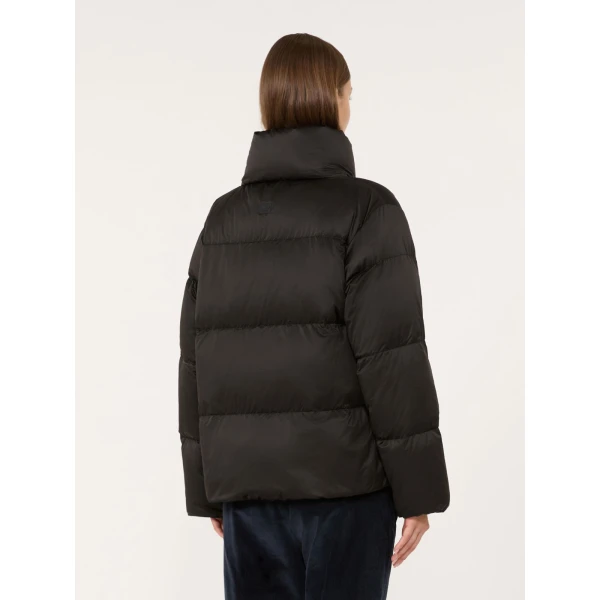 Max Mara Matassa Short Technical Satin Down Jacket in Black | Jackets | Luxury Shoes 
