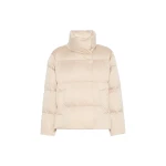Max Mara Matassa Short Technical Satin Down Jacket in Sand | Jackets | Luxury Shoes 
