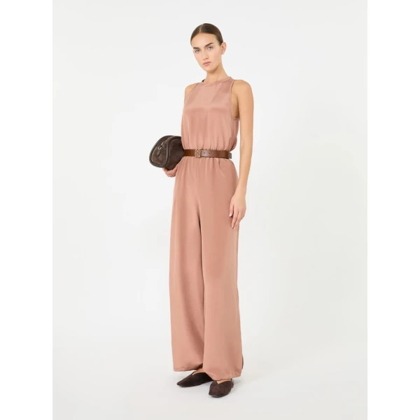 Max Mara Materia Silk Crepe de Chine Jumpsuit in Antique Rose | Jumpsuit | Luxury Shoes 
