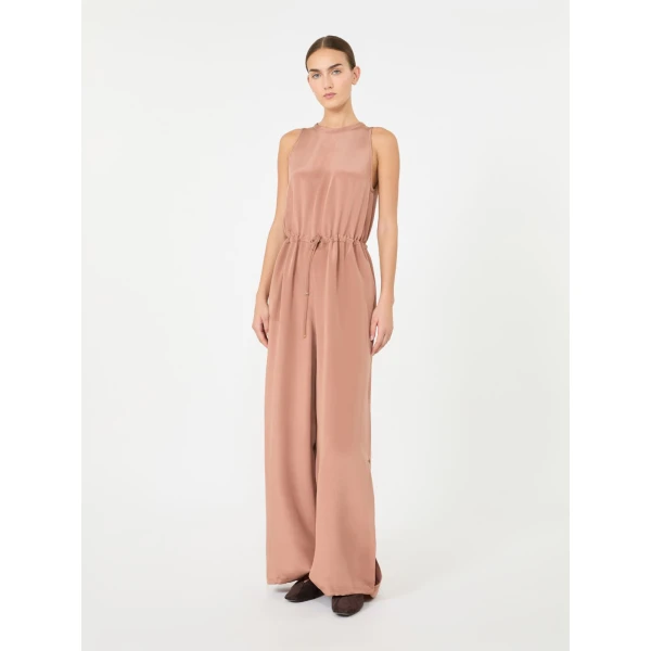 Max Mara Materia Silk Crepe de Chine Jumpsuit in Antique Rose | Jumpsuit | Luxury Shoes 