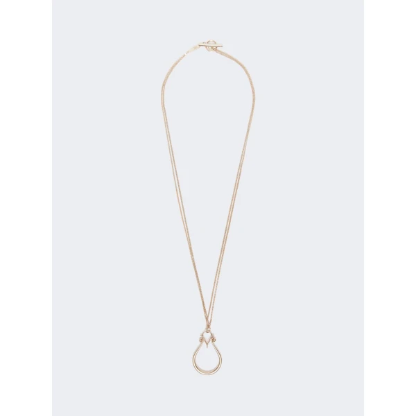 Max Mara Mbaroque Monogram Pendant Necklace in Gold | Necklace | Luxury Shoes 