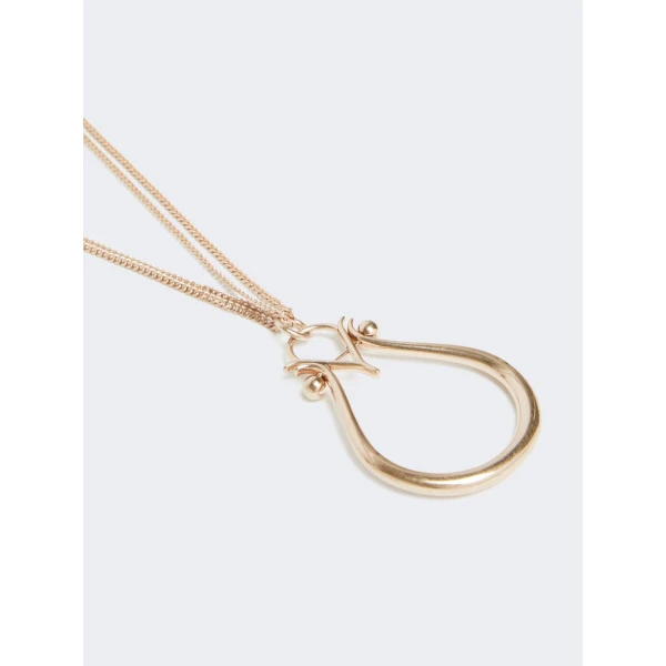 Max Mara Mbaroque Monogram Pendant Necklace in Gold | Necklace | Luxury Shoes 