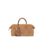 Max Mara Medium Camel Teddy Boston Bag in Camel | Totes & Top-Handle Bags | Luxury Shoes 