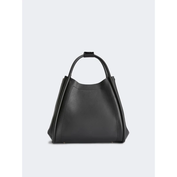 Max Mara Medium Leather Marine Bag in Black | Totes & Top-Handle Bags | Luxury Shoes 