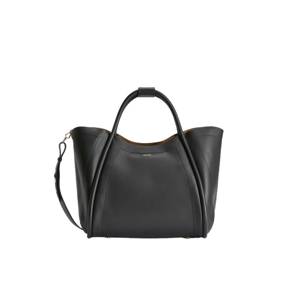 Max Mara Medium Leather Marine Bag in Black | Totes & Top-Handle Bags | Luxury Shoes 