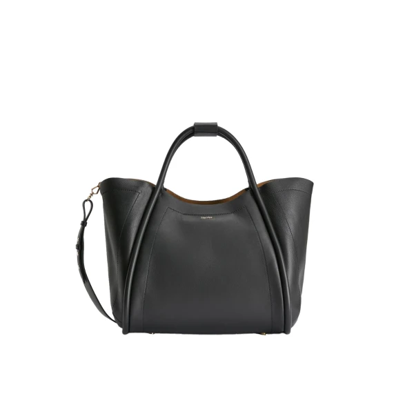 Medium Leather Marine Bag in Black