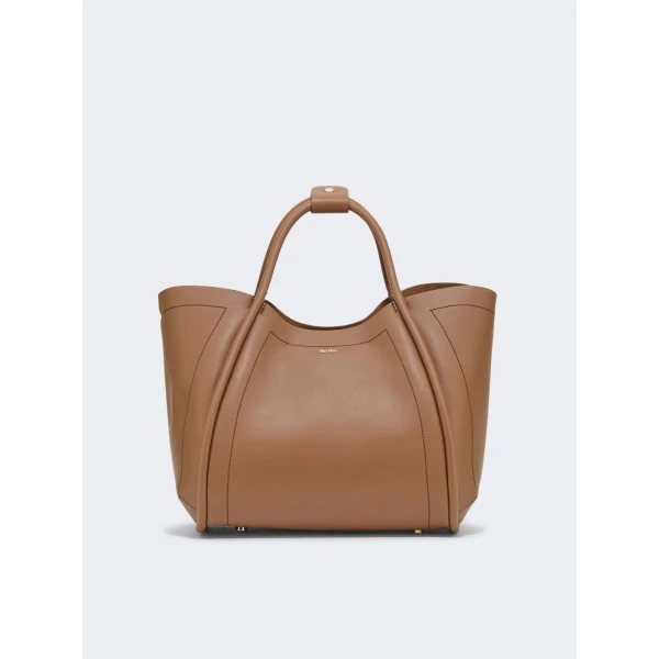 Max Mara Medium Leather Marine Bag in Brown Bronze | Totes & Top-Handle Bags | Luxury Shoes 