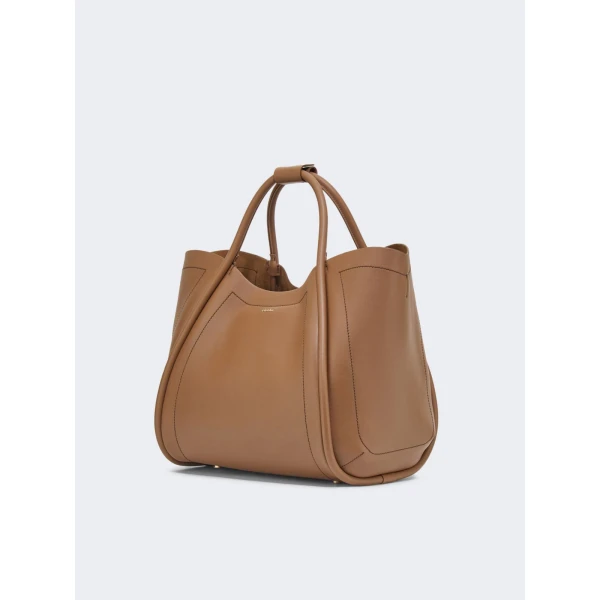 Max Mara Medium Leather Marine Bag in Brown Bronze | Totes & Top-Handle Bags | Luxury Shoes 
