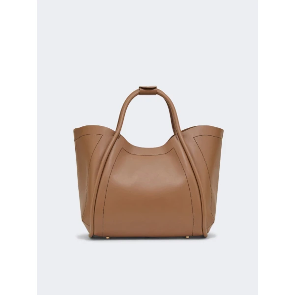 Max Mara Medium Leather Marine Bag in Brown Bronze | Totes & Top-Handle Bags | Luxury Shoes 