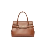 Max Mara Medium Margaux Natural Leather Handbag in Amber Brown | Totes & Top-Handle Bags | Luxury Shoes 