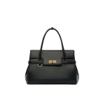 Max Mara Medium Margaux Natural Leather Handbag in Black | Totes & Top-Handle Bags | Luxury Shoes 