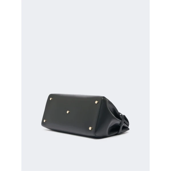 Max Mara Medium Margaux Natural Leather Handbag in Black | Totes & Top-Handle Bags | Luxury Shoes 