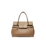 Max Mara Medium Margaux Natural Leather Handbag in Mud | Totes & Top-Handle Bags | Luxury Shoes 