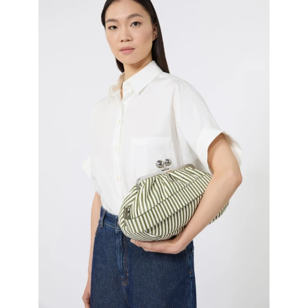 Max Mara Medium Medium Pasticcino Bag in Printed Nappa, Olive Green | Clutch Bags | Luxury Shoes 