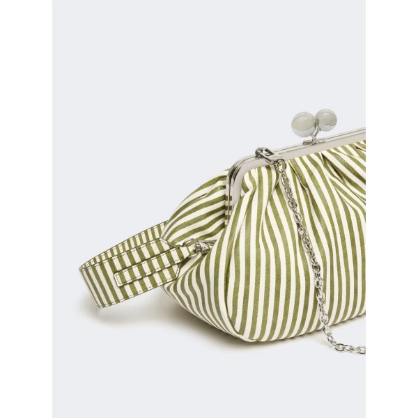Max Mara Medium Medium Pasticcino Bag in Printed Nappa, Olive Green | Clutch Bags | Luxury Shoes 