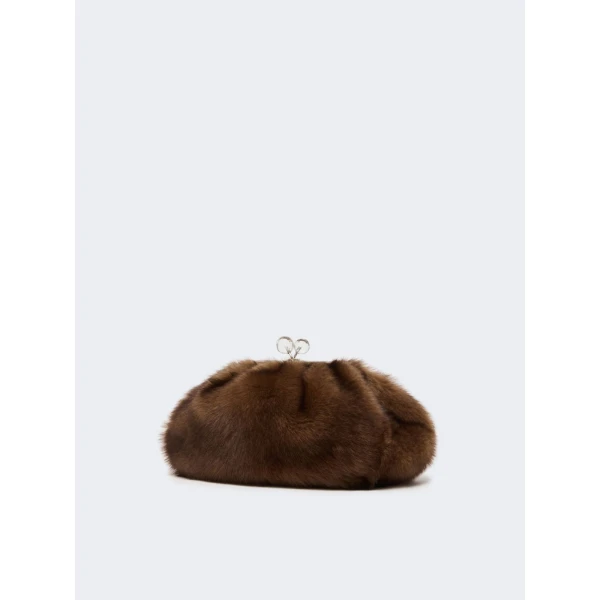 Max Mara Medium Sheepskin Pasticcino Bag in Caramel | Clutch Bags | Luxury Shoes 