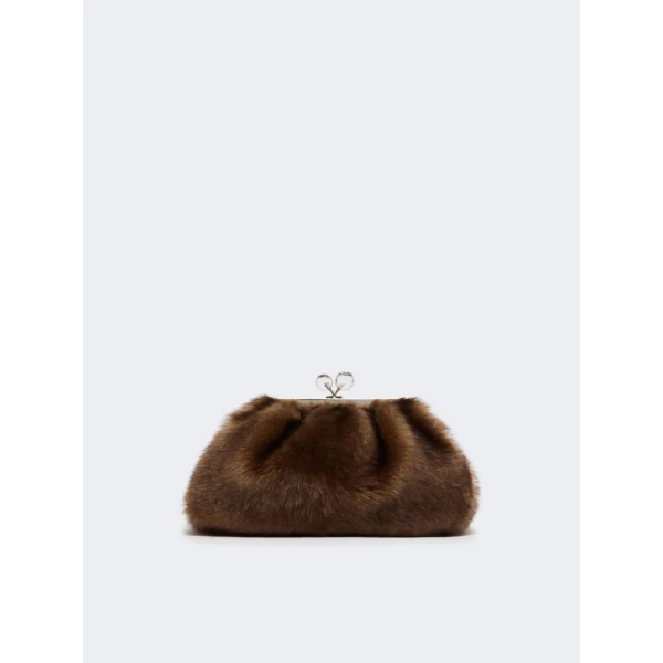 Max Mara Medium Sheepskin Pasticcino Bag in Caramel | Clutch Bags | Luxury Shoes 